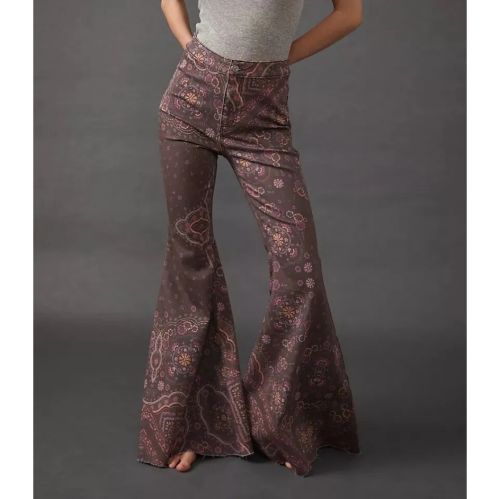 Just Float On Printed Flare Jeans - Picture 5 of 14